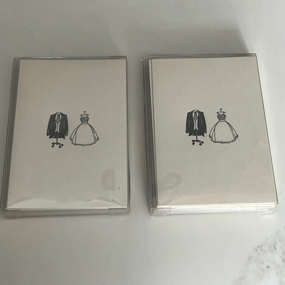 NWT two sets of papyrus bride and groom wedding cards.  Card Measures 3.5” x 5”.